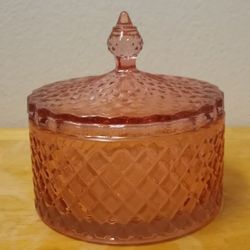 Pink Glass Candle Holder