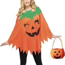 3 PCS Halloween Pumpkin Poncho 