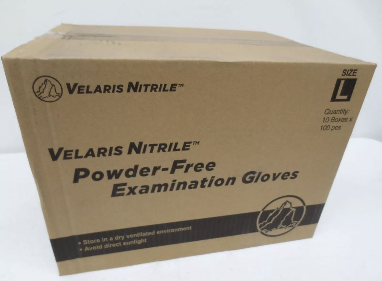 SET OF 1000 PCS VELARIS NITRILE POWDER -FREE EXAMINATION RUBBER GLOVES SIZE L