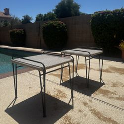 CB2 Outdoor Wicker Side Table (Set Of 2)