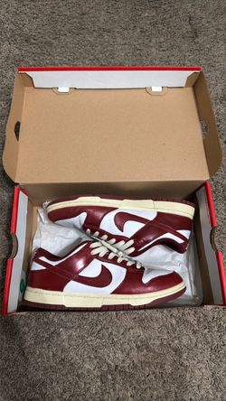 White and Burgundy Nike Dunks 8.5w 7m