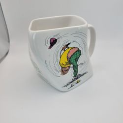 Vintage Gary Patterson Comical Golf Mug "Results of Overswing" Whimsical 1991