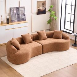New Curved Sectional. Chenille Fabric. High Density Foam. 110”x45”Dx22”H. Free Delivery!