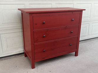 Nice Red IKEA 3 Drawer Dresser Chest