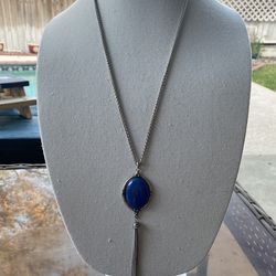 Lucky Brand Blue Lapis Reversible Pendant Necklace