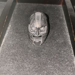 Classic Mens Black Stainless Steel Ring Spartan Helmet Ring Warrior Rings