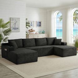 134"Oversized Modular Sectional Sofa Boneless Cloud Couch with Chaise Comfy Sectional Couches for Living Room,Bedroom,Apartment