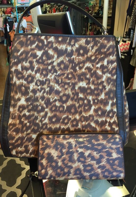 Coach Ocelot Handbag and Ziparound Wallet