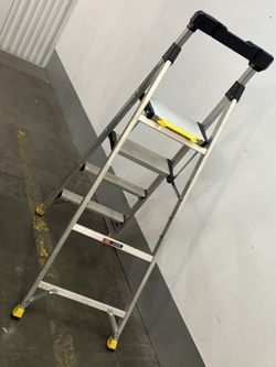 5.5 ft. Aluminum Dual Platform Heavy-Duty Ladder with Project Bucket (10 ft. Reach), 300 Ib. Capacity Type IA Duty Rating