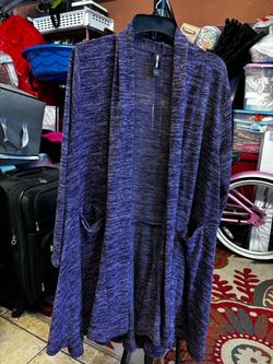 Purple Marled Open Front Cardigan