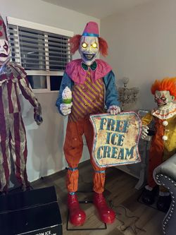 Neon Ice Cream Clown Halloween Killer Clown!
