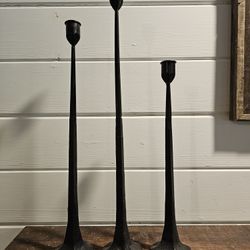 Set Of 3 Heavy Duty Taper Candle Holders