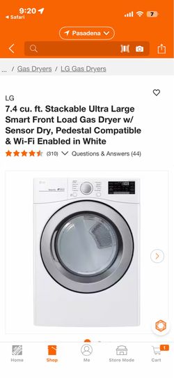 LG washer and dryer combo