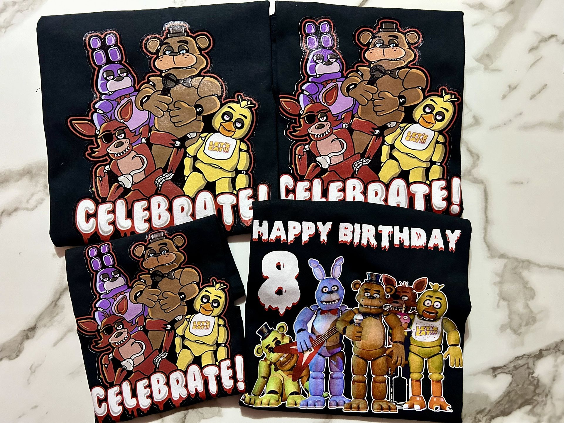 Freddy Fazbear Birthday Tshirts / Playeras De Cumpleaños 