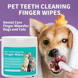 Teeth Cleaning Finger Wipes for Dogs & Cats 