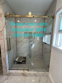 single Slides Shower Glass Door Frameless 