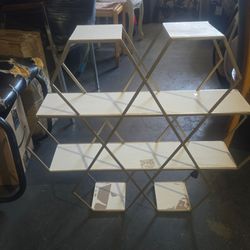 Gold Metal Geometric Diamond Shelf Unit