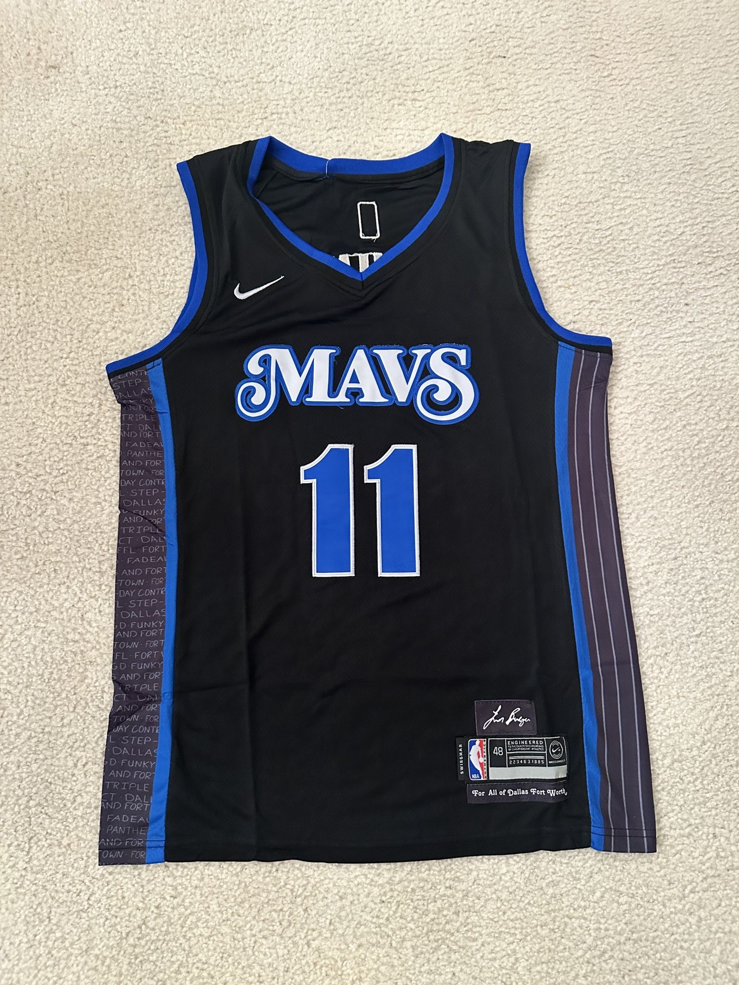 Kyrie Irving Dallas Mavs Black Blue Jersey
