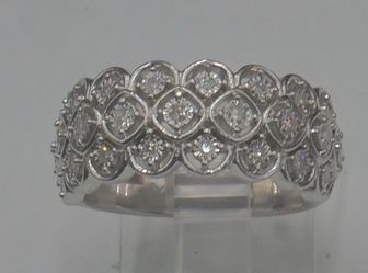925 STERLING SILVER RING SIZE 7 3.6 GRAMS W 25 DIAMONDS 0.25 PTS  MINT .891972-1
