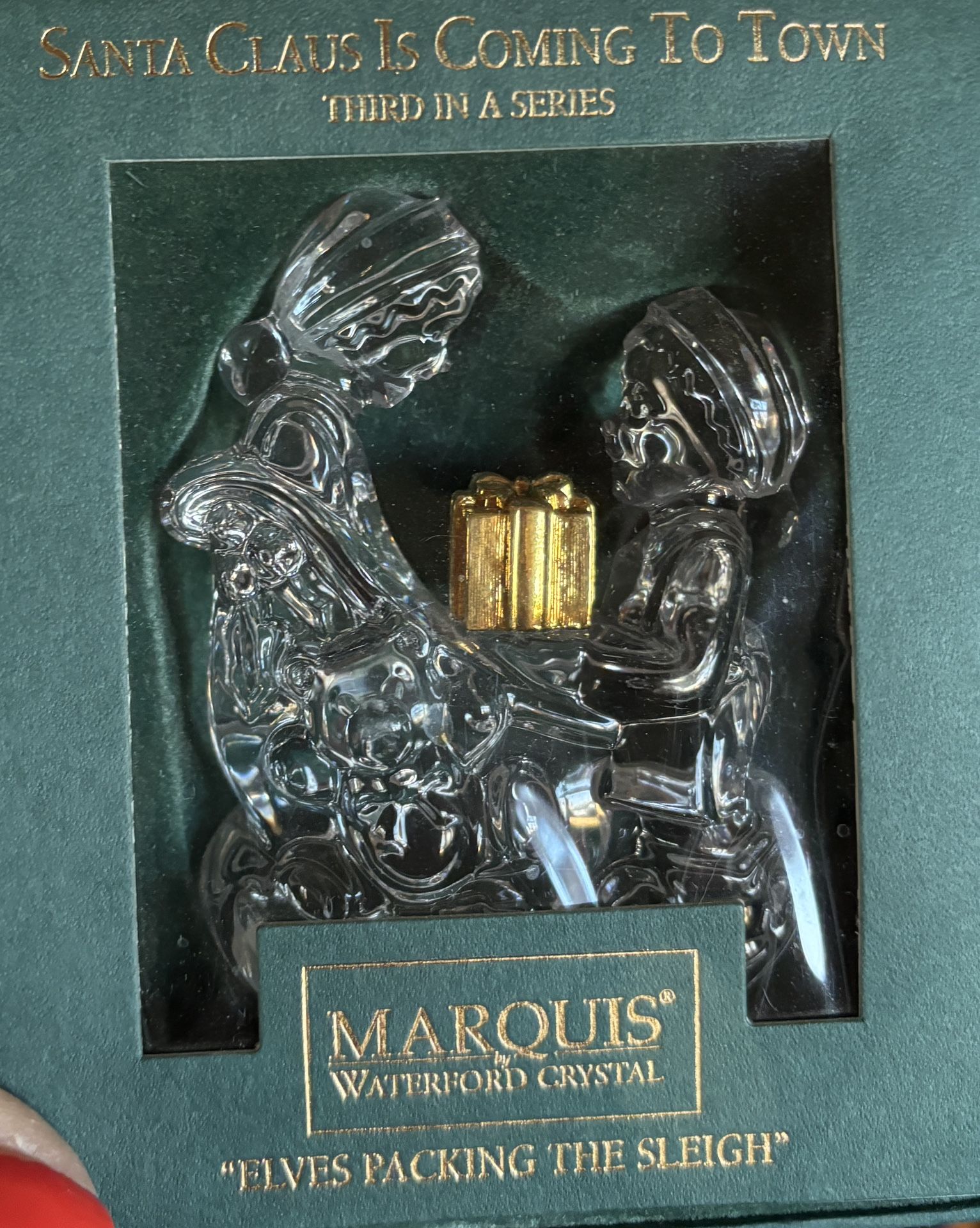 Beautiful Marquis By Waterford Crystal “Elves Packing The Sleigh”.