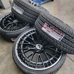 22" New Staggerd Wheels With New Tires For MERCEDES BENZ EQS/S580