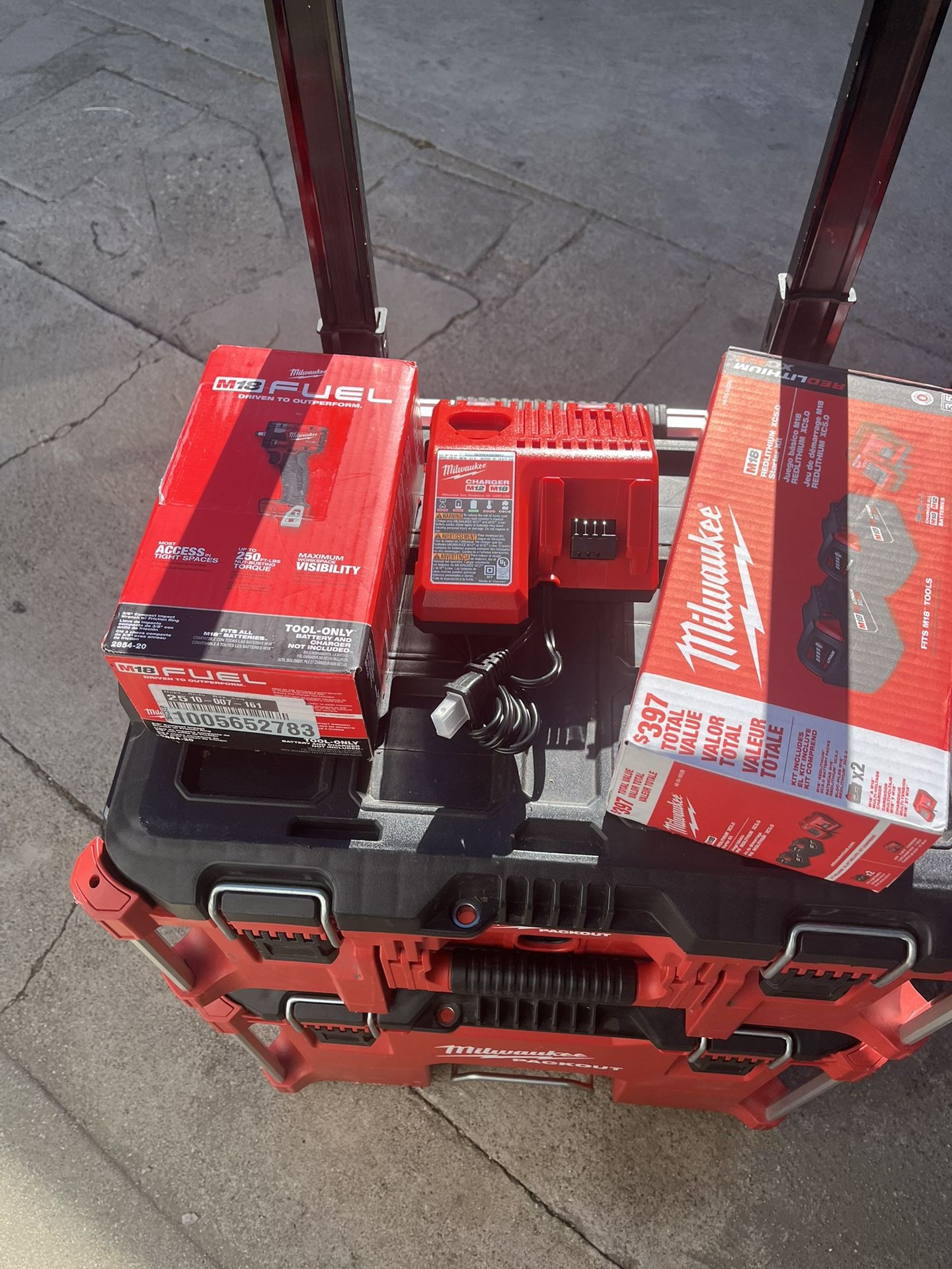 Milwaukee Fuel 3/8s Impact Drill And 2 5.0 Batteries Plus Charger