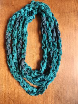Thin Teal Infinity Scarf