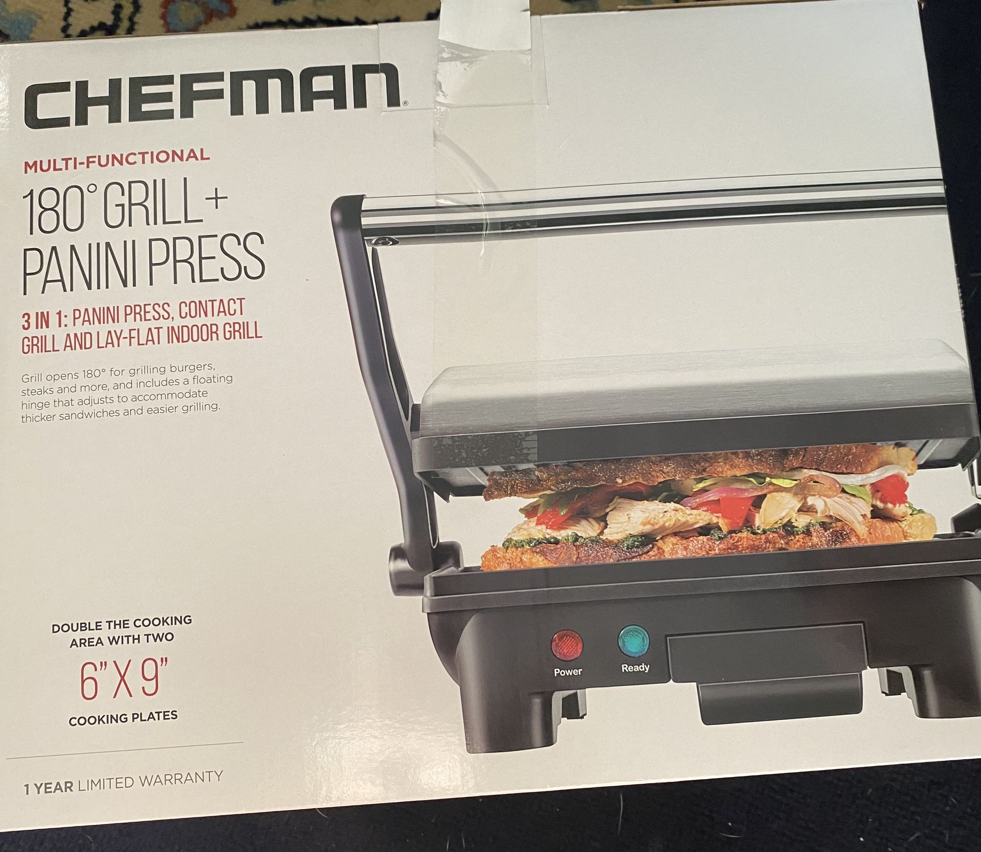 Chef man 180 degree Grill + Panini Press