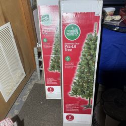 6 Ft Pre Lit Christmas Tree Winter Wonder 