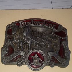 Pewter Budweiser Belt Buckle 