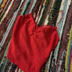 Red lace tank top #lacetop  red lace, sleeveless top, tank style, floral lace, romantic aesthetic, semi-sheer, summer top, feminine fashion, delicate 