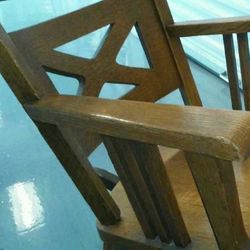 Antique Oak Rocking Chair 