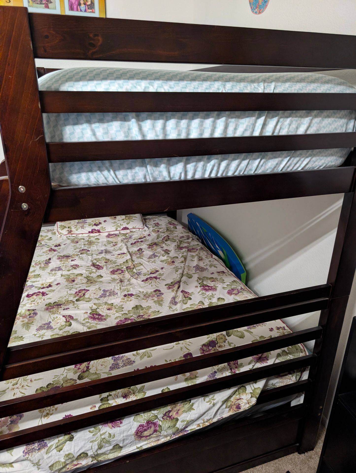 Dark Brown Wood Bunk Bed w/Storage drawers