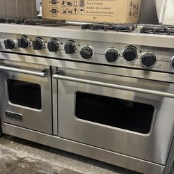 Viking Professional 48 Inch Stove 6 Burners Duel Fuel Stainless Steel 