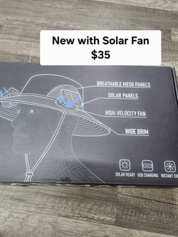Sun Hat With Solar Fan New