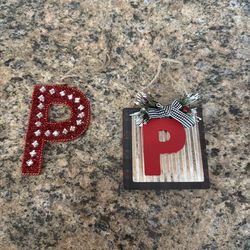 Letter P Christmas Ornaments