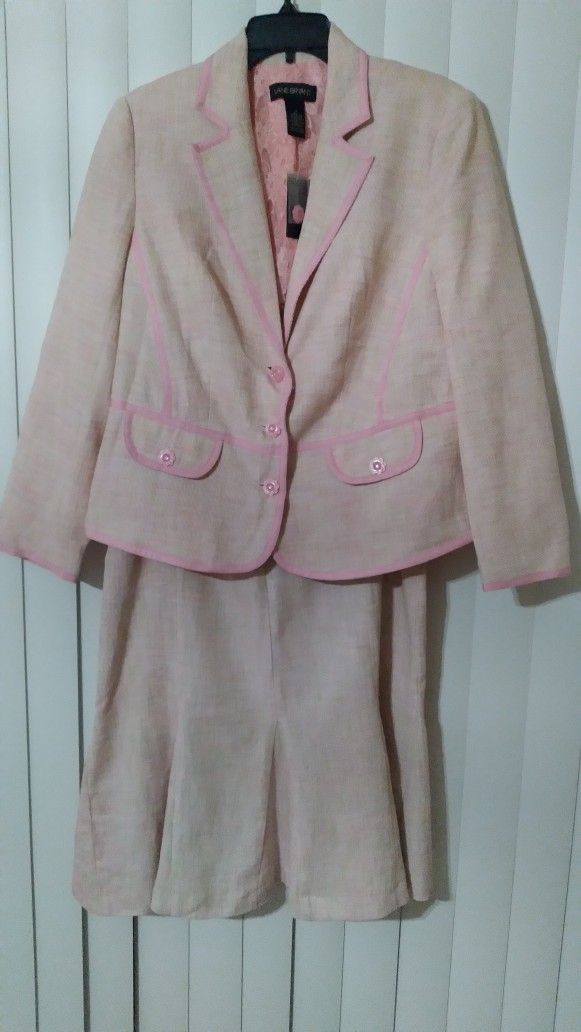 Layne Bryant Pink Skirt Suit Size 14