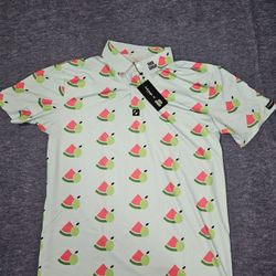 Full Wedge Golf x Good Sunday Watermelon print Lightweight Polo shirt Size XL