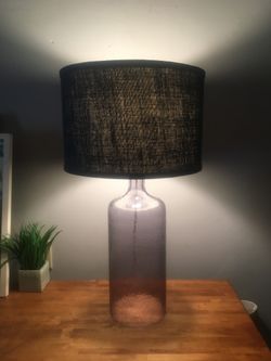 Grey Bubble Glass Modern Table Lamp With New Shade