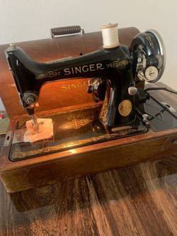 1929 Antique Singer Sewing Machine Simanco Usa With Wooden Case