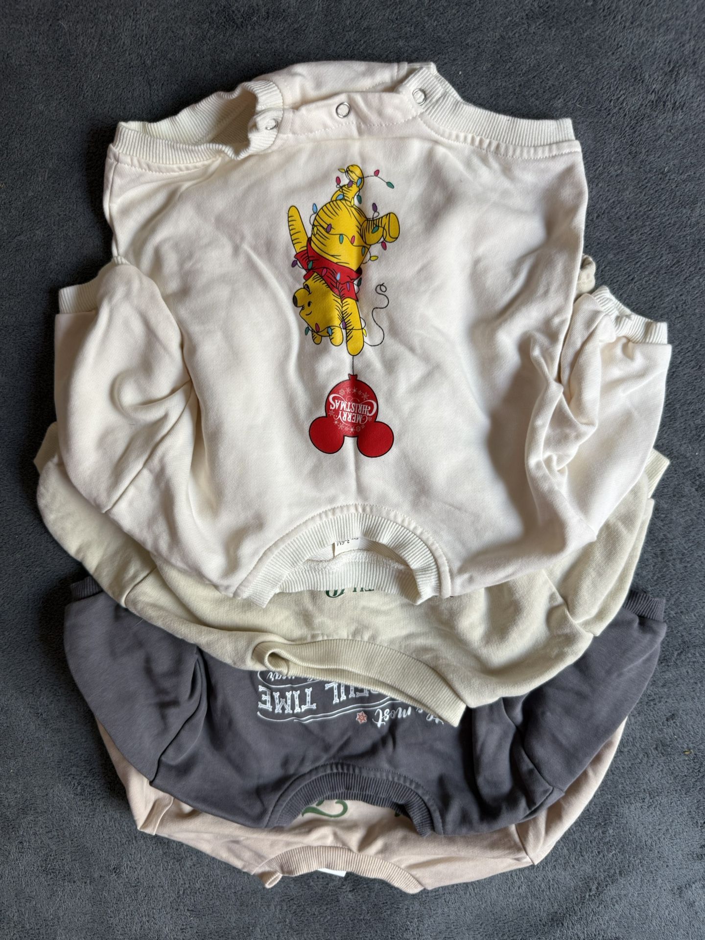 Four 3-6 Month Christmas Onesies 