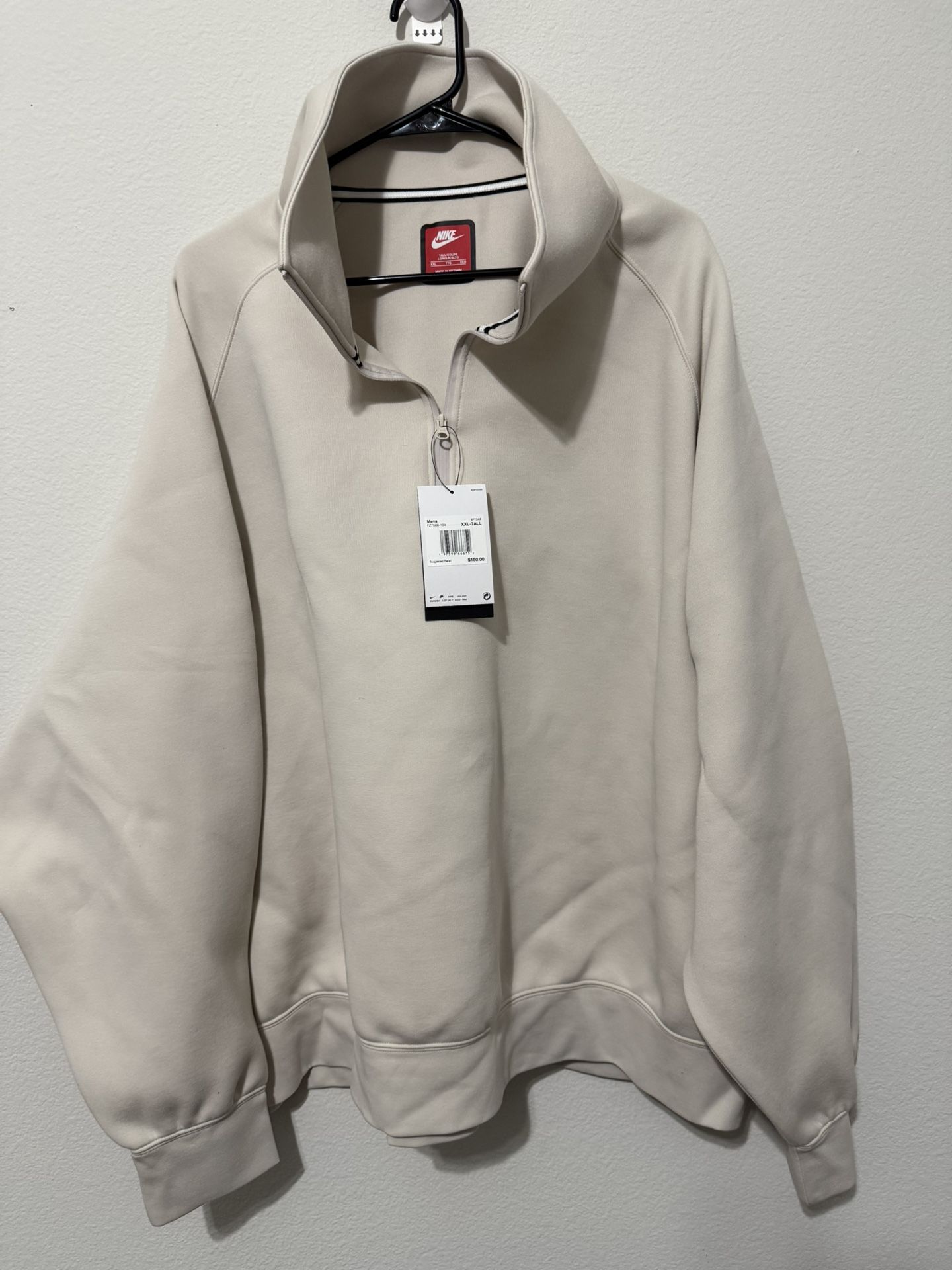 Nike Tech Fleece Half-Zip Oversized Top Men's XXL Light Orewood FZ7568-104