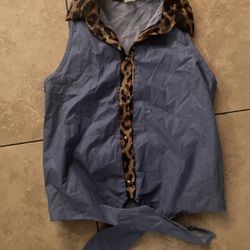 Leopard print shirt vest