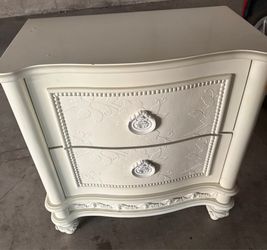 White Two- Drawer Nightstand