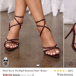 Black Pointy Strap Up Heels 