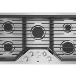 Profile 36 in. Gas Cooktop in Stainless Steel with 5 Burners including Power Boil Burners