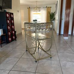 Gold Colored Wine Bar Table 