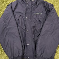 vintage Navy blue Reebok bomber jacket  size medium  $15
