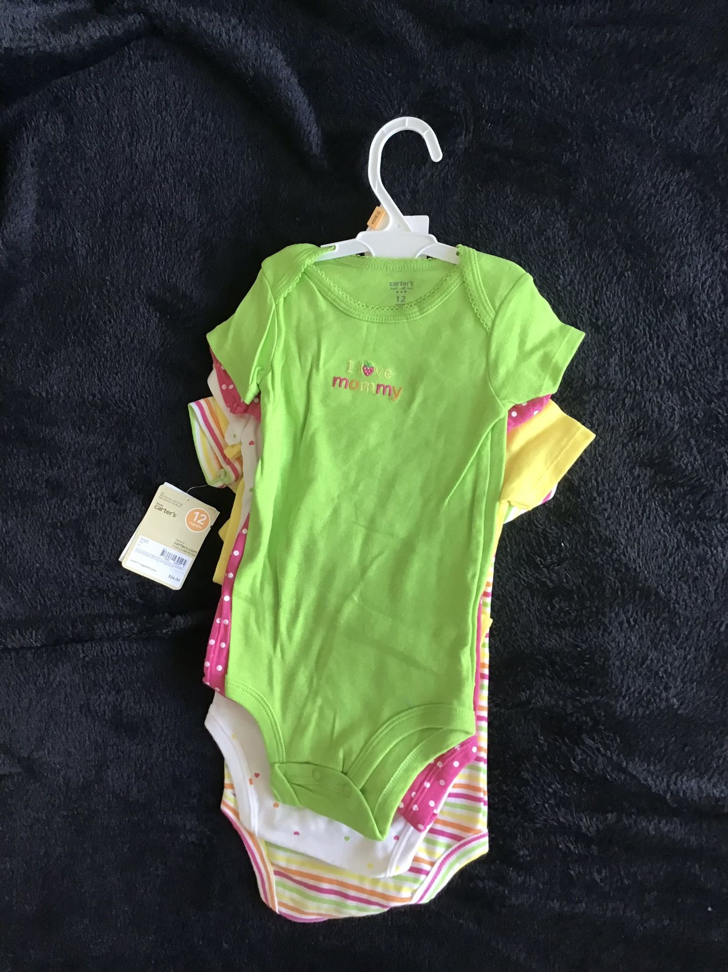 NWT Carter's 5 pack cotton Daddy's girl bodysuits size 12M