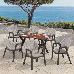 [set of 3 chairs] All-Weather Resistant PE Wicker Chairs, Beige Almond  